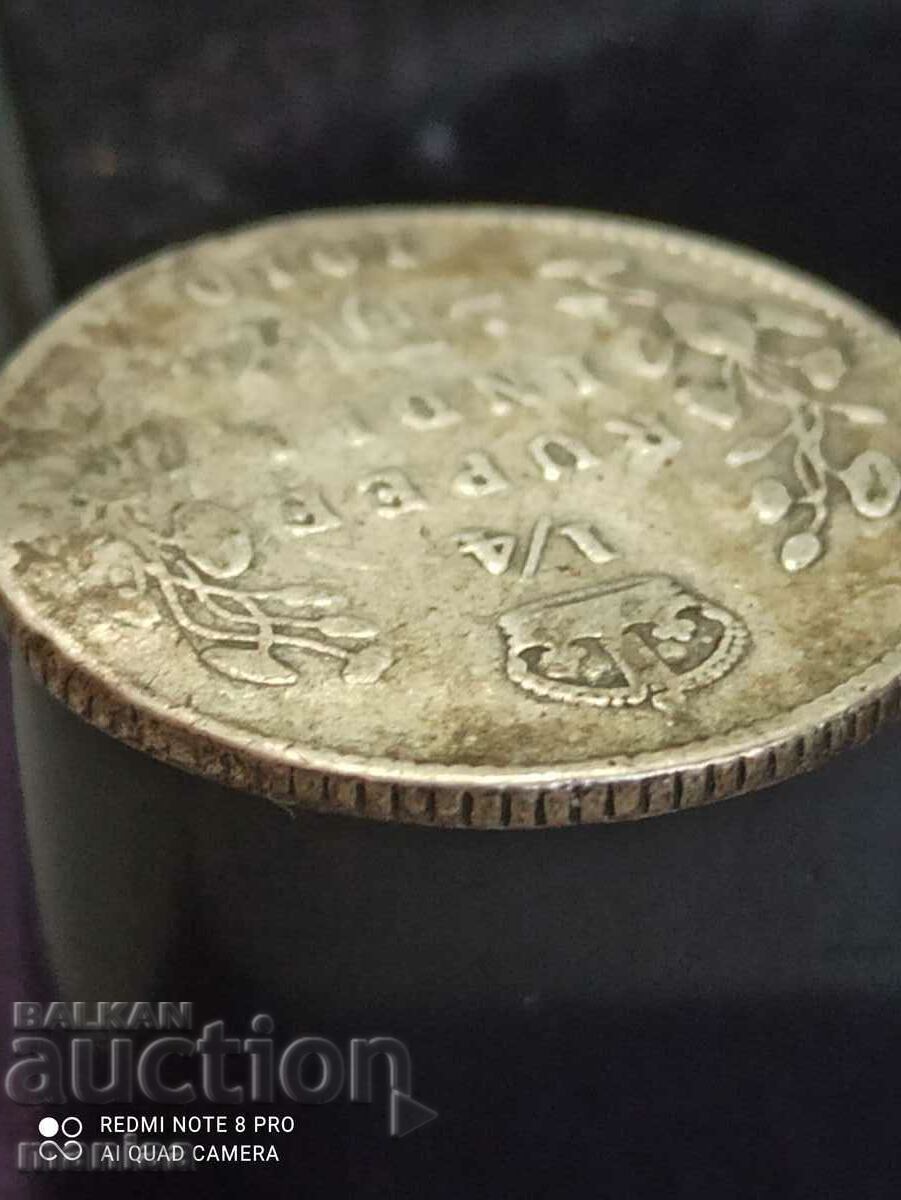 Auction 1/4 Rupee 1910 India Silver Auction 1/4 Rupee 1910 India Silver