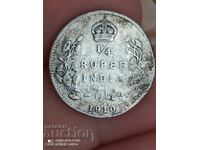 1/4 ρουπία 1910 Ινδία ασήμι
