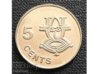Соломонови острови. 5 цента 2005 г. UNC.