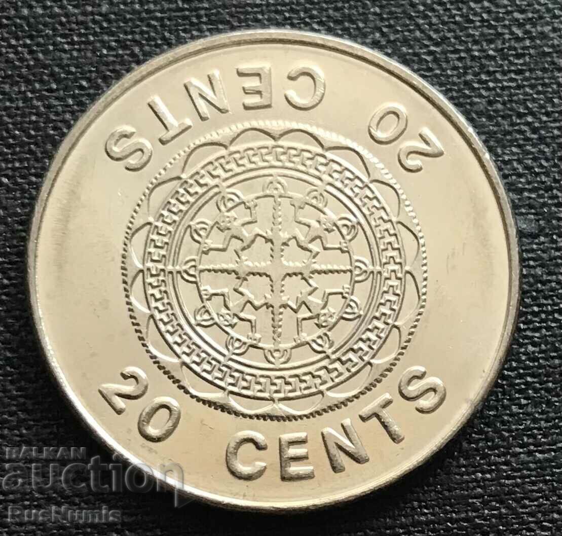 Solomon Islands. 20 cents 2005 UNC.