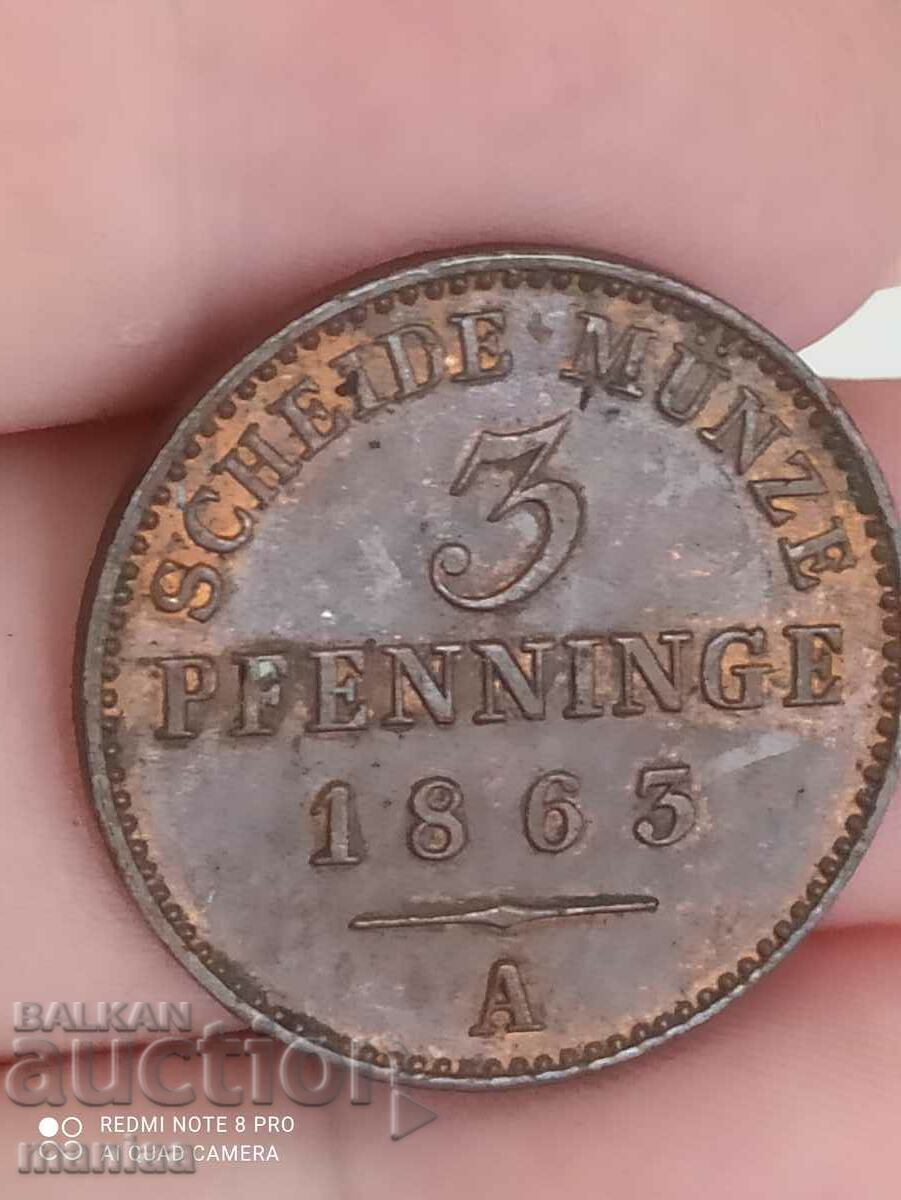 3 Pfennig 1863 Collector quality - 6