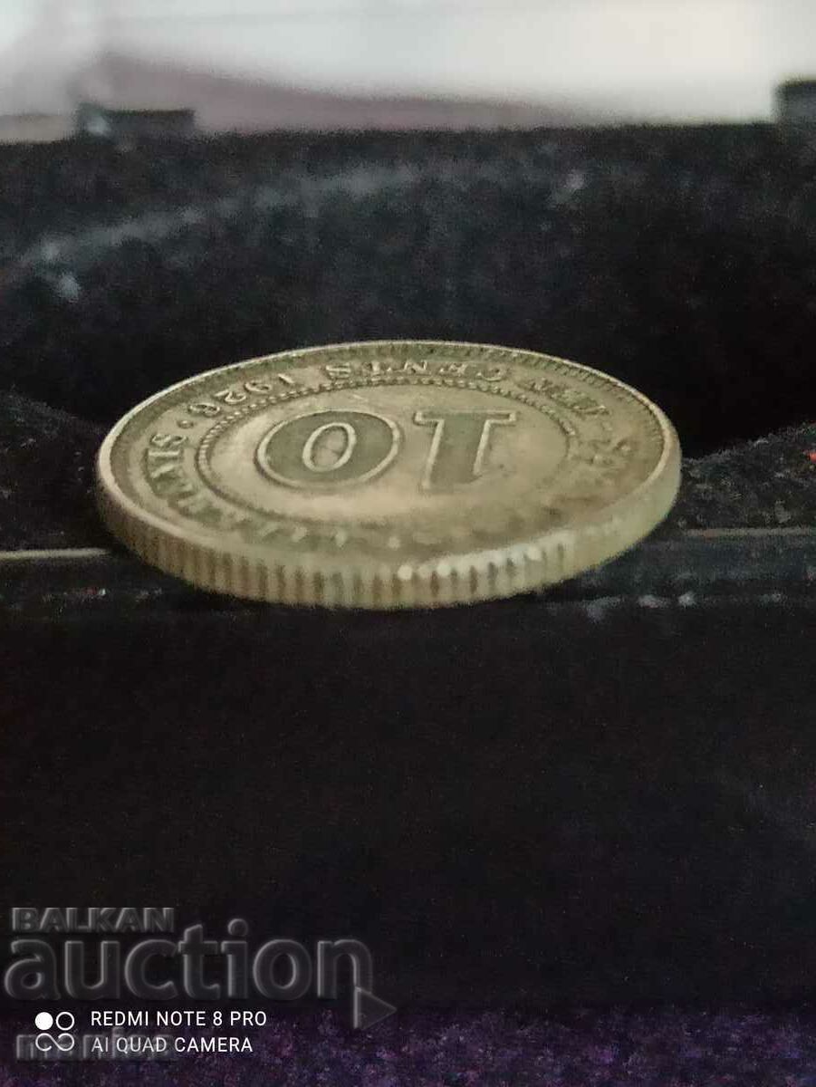 Delivery of 10 Cents Straits Settlements 1926 Delivery of 10 Cents Straits Settlements 1926