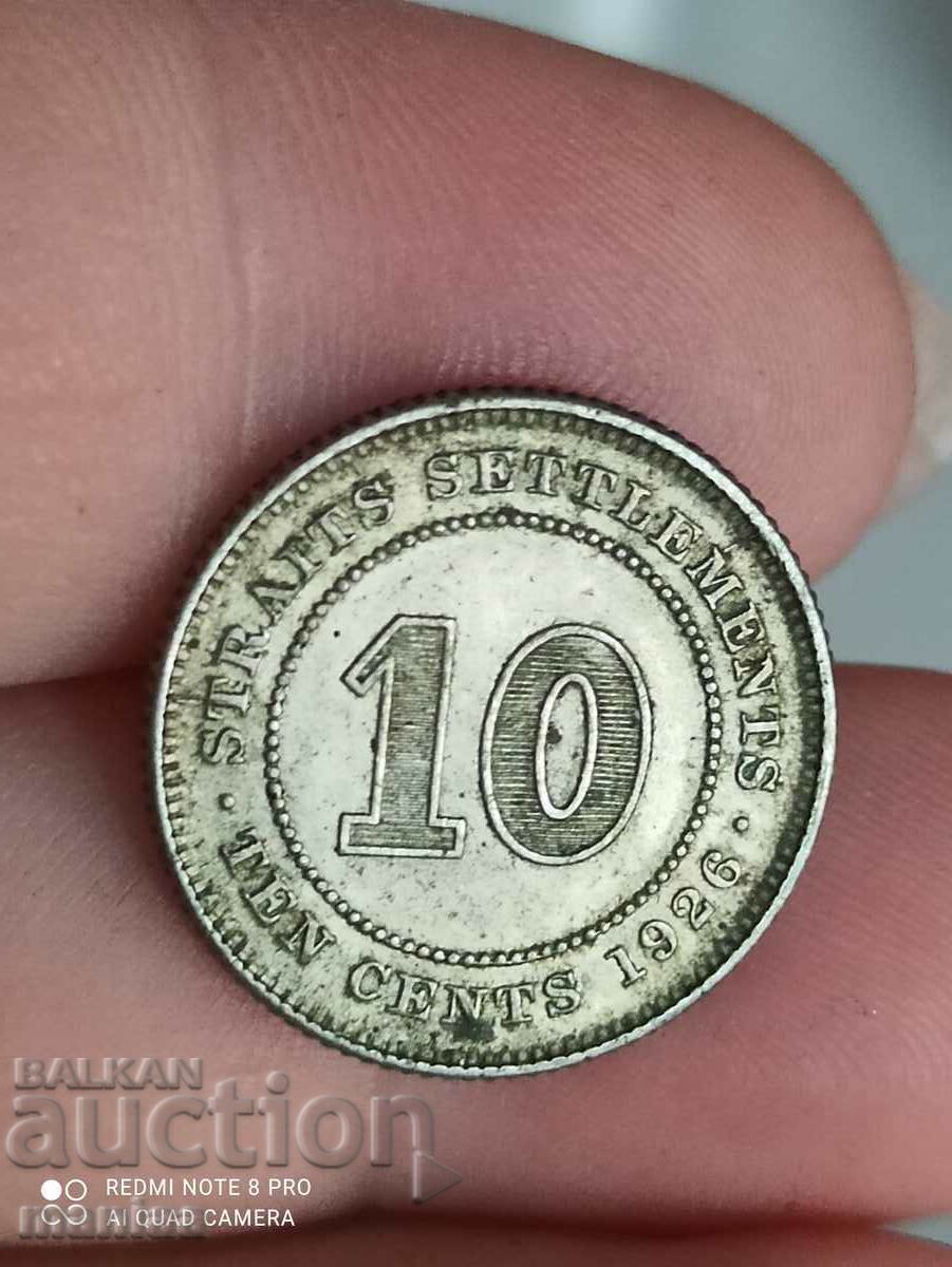 10 Cents Straits Settlements 1926 10 Cents Straits Settlements 1926