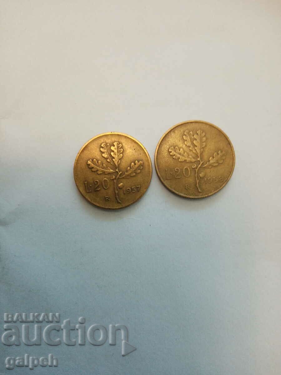 Auction ITALY LOT OF COINS 1955, 6, 7, 8 years - 4 pcs. - BGN 2.5 Auction ITALY LOT OF COINS 1955, 6, 7, 8 years - 4 pcs. - BGN 2.5