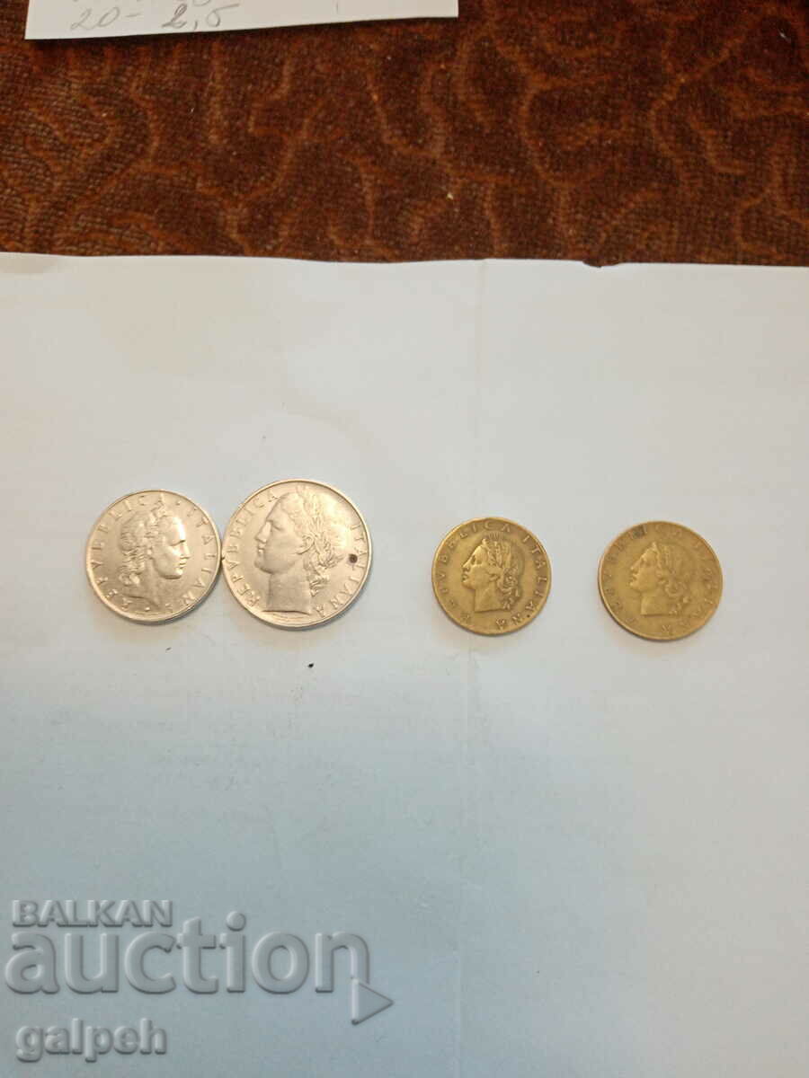 Delivery of ITALY LOT OF COINS 1955, 6, 7, 8 years - 4 pcs. - BGN 2.5 Delivery of ITALY LOT OF COINS 1955, 6, 7, 8 years - 4 pcs. - BGN 2.5