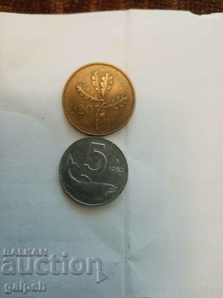 ITALY LOT OF COINS 1958,78,83 - 4 pcs. - BGN 1.25 with price 1.25 BGN | € 0.64 ITALY LOT OF COINS 1958,78,83 - 4 pcs. - BGN 1.25 with price 1.25 BGN | € 0.64