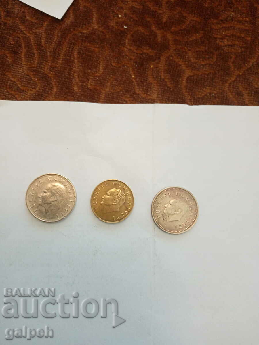 TURKEY LOT OF COINS 1986.9, 94 - 3 pcs. - BGN 1.2 with price 1.20 BGN | € 0.61 TURKEY LOT OF COINS 1986.9, 94 - 3 pcs. - BGN 1.2 with price 1.20 BGN | € 0.61