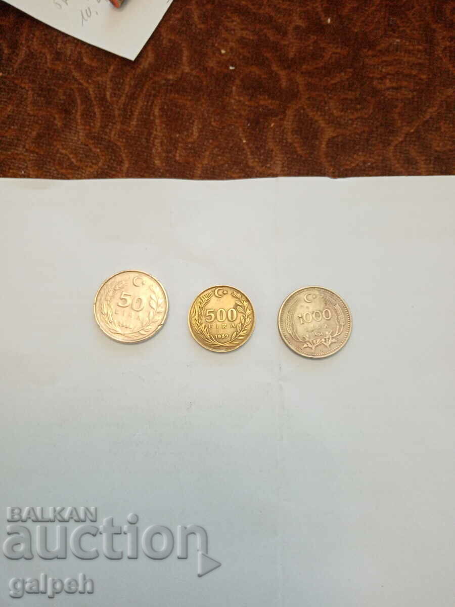 TURKEY LOT OF COINS 1986.9, 94 - 3 pcs. - BGN 1.2