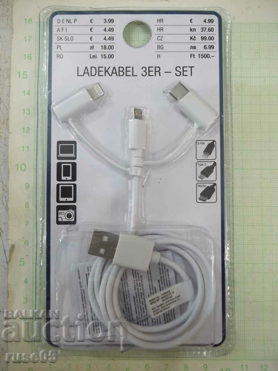 Cable "Kik" 3 in 1 for charging white new