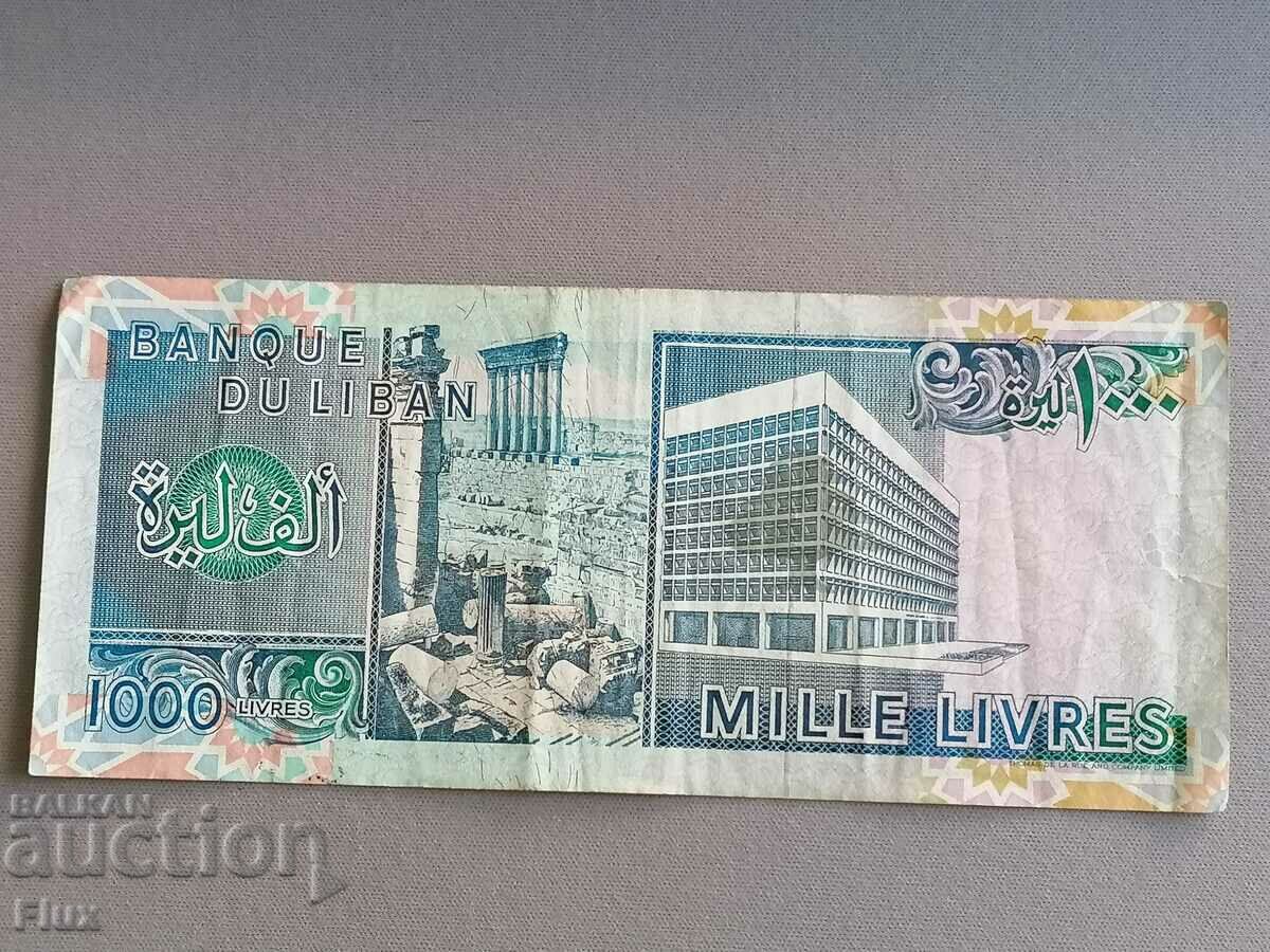 Banknote - Lebanon - 1000 livres | 1990 with price 4.75 BGN | € 2.43 Banknote - Lebanon - 1000 livres | 1990 with price 4.75 BGN | € 2.43