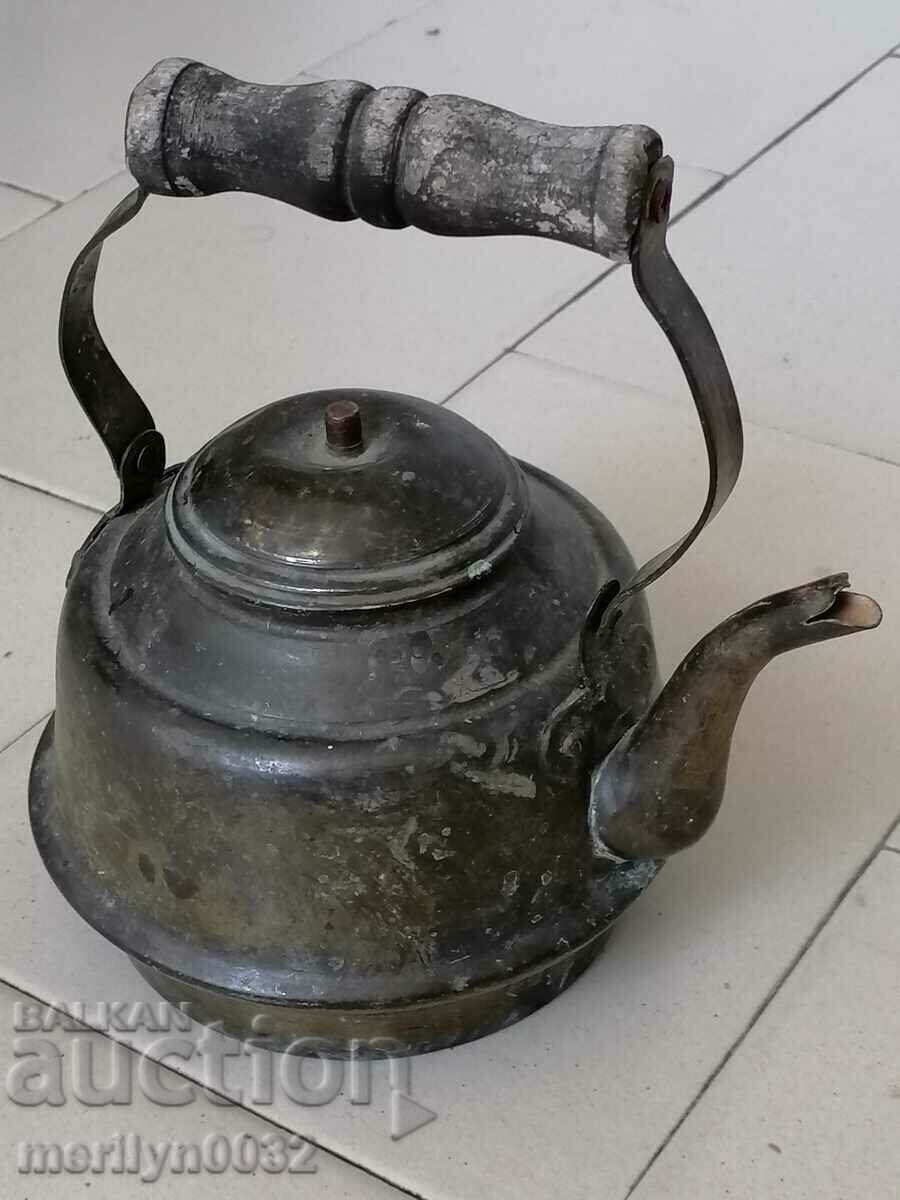 Old brass teapot household dish