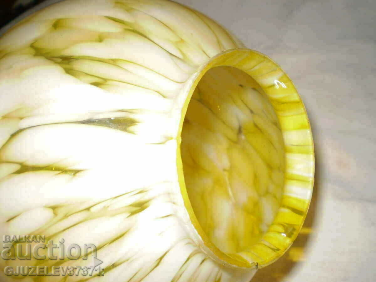 Small multicolored glass lamp retro yellow glass shade - 6 Small multicolored glass lamp retro yellow glass shade - 6