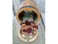 Luxury barrel with wine glasses