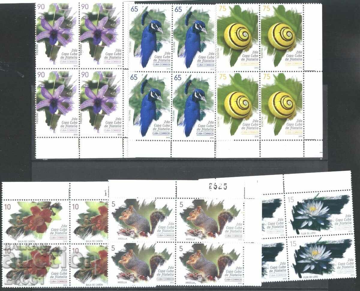 Clean stamps in Flora and Fauna 2012 checkered from Cuba