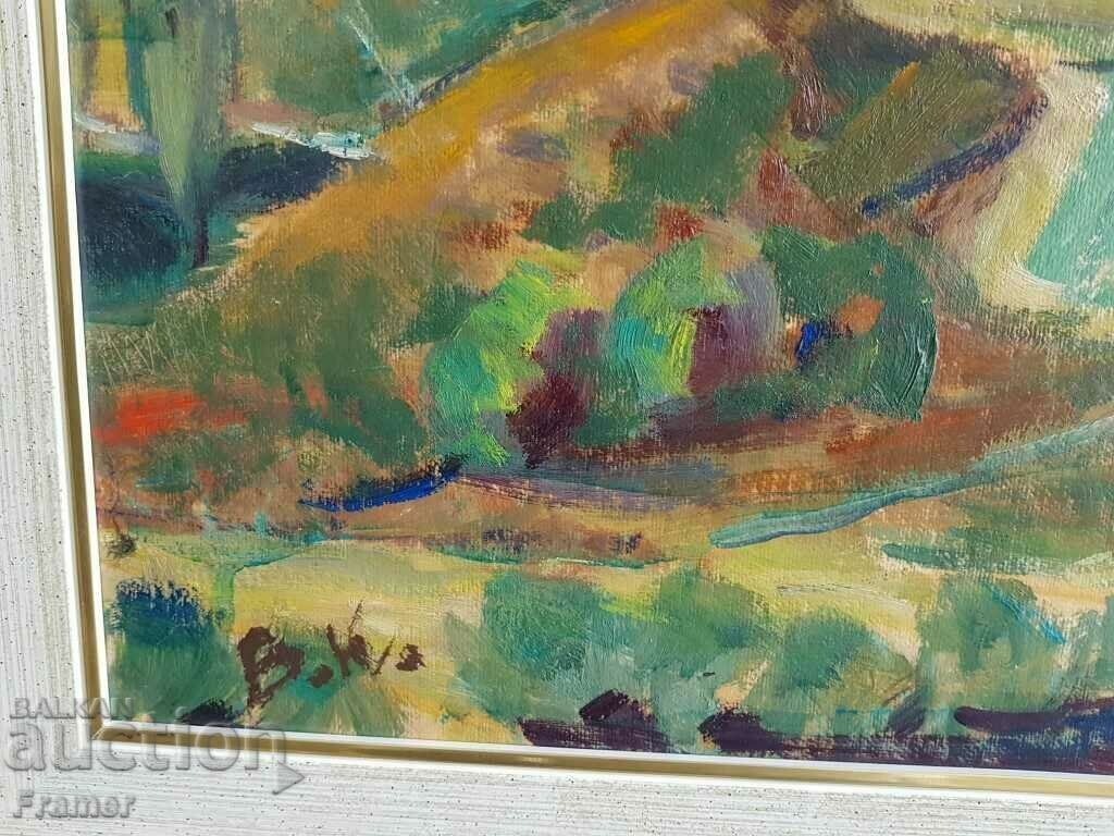 Delivery of Vera Kudrinova 1904 - 1986 Rhodope houses landscape oil paints Delivery of Vera Kudrinova 1904 - 1986 Rhodope houses landscape oil paints
