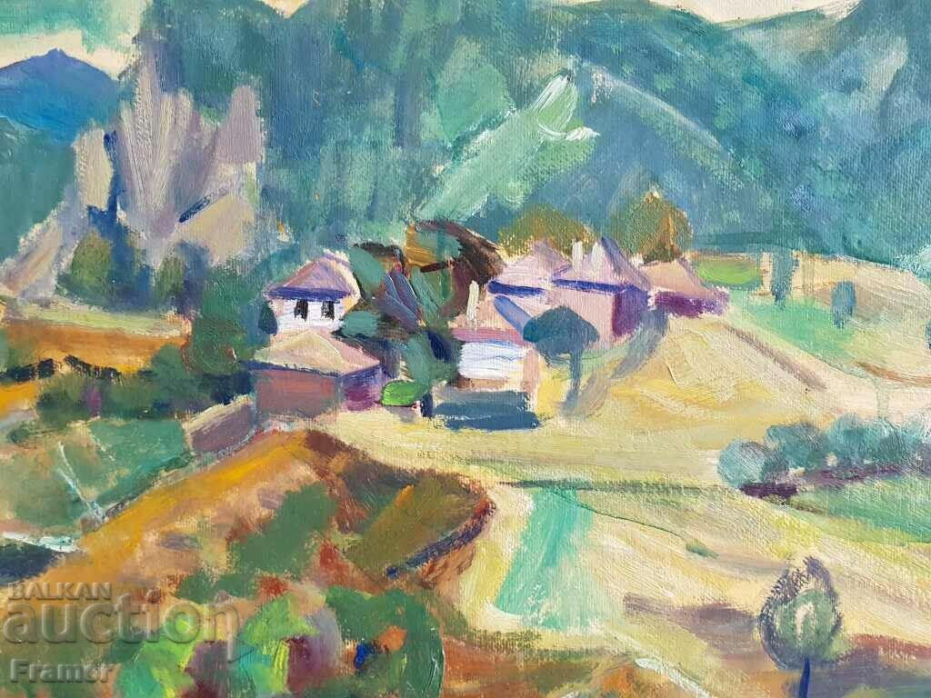 Vera Kudrinova 1904 - 1986 Rhodope houses landscape oil paints - 5 Vera Kudrinova 1904 - 1986 Rhodope houses landscape oil paints - 5