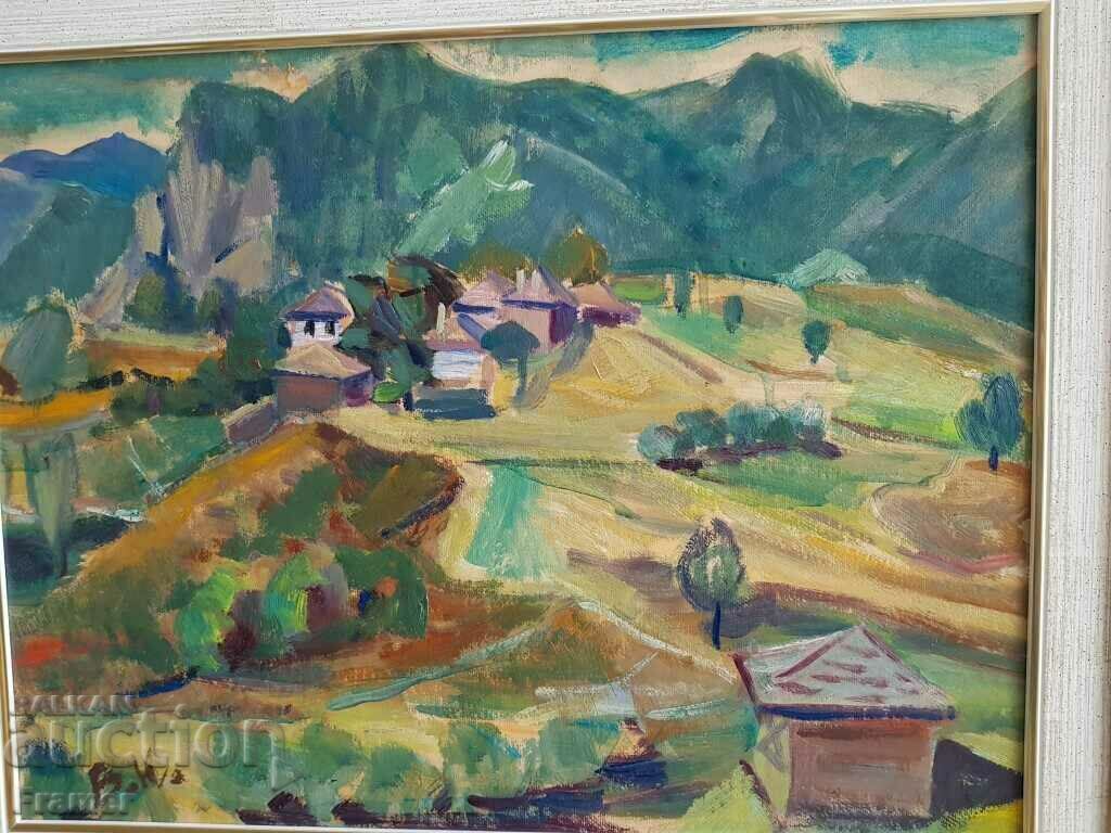 Vera Kudrinova 1904 - 1986 Rhodope houses landscape oil paints - 6 Vera Kudrinova 1904 - 1986 Rhodope houses landscape oil paints - 6