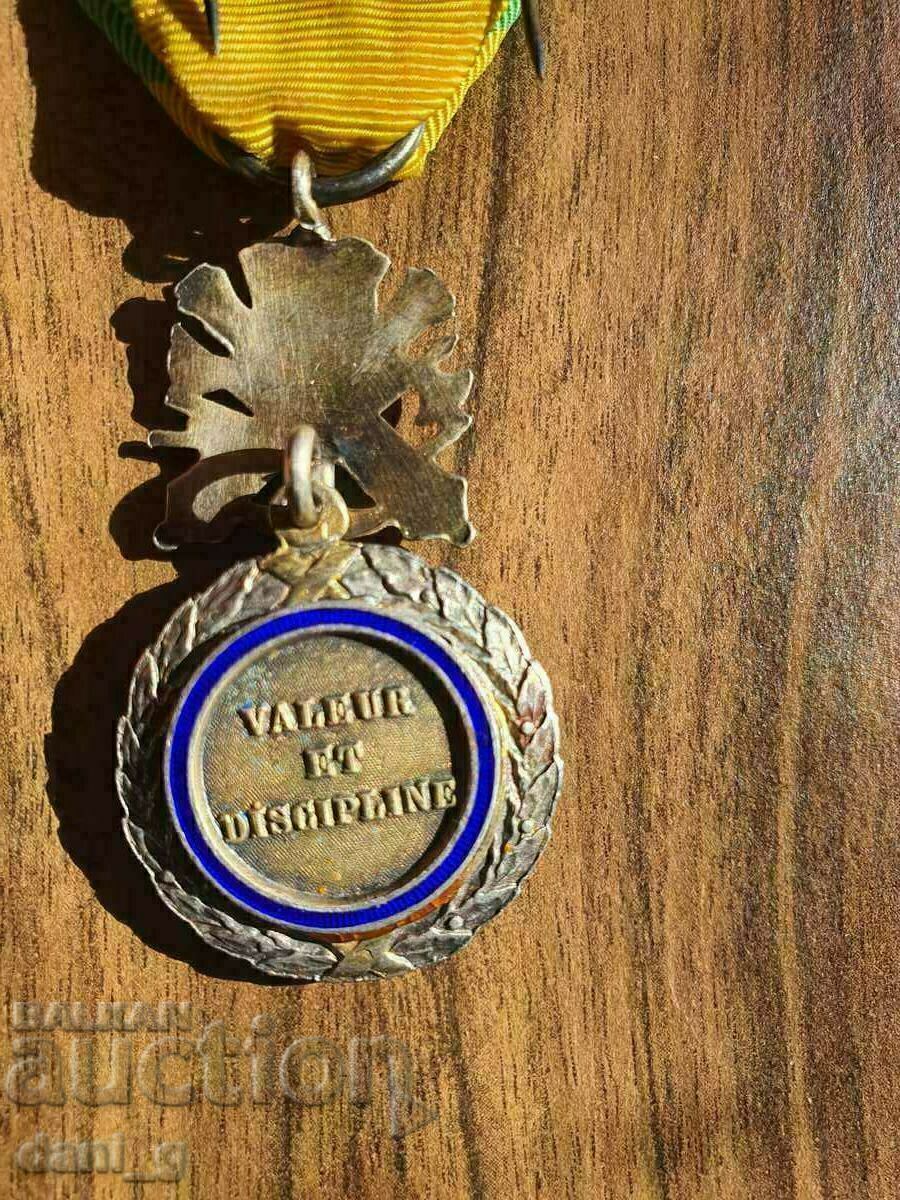 Auction France military medal the third republic 1870 silver with gold Auction France military medal the third republic 1870 silver with gold