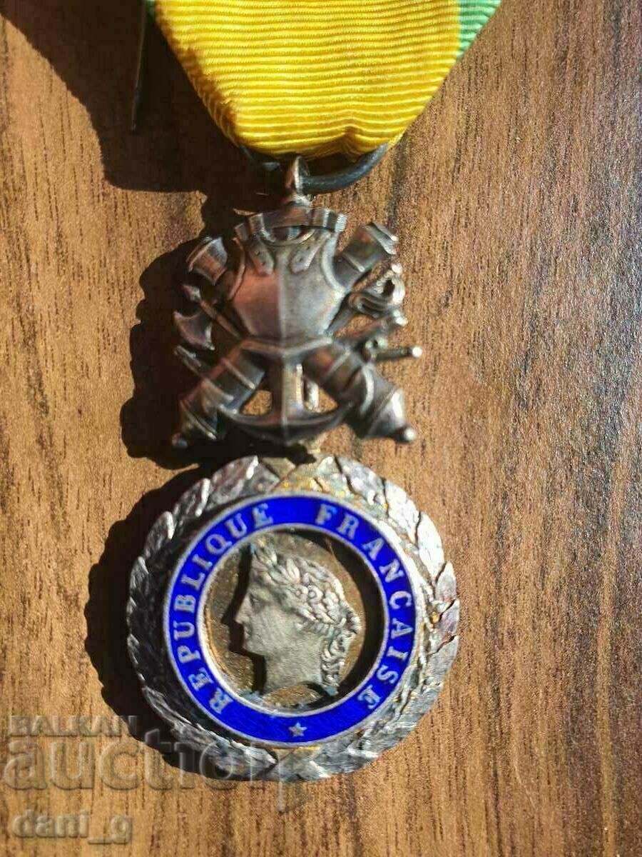 Γαλλία στρατιωτικό μετάλλιο τρίτης δημοκρατίας 1870 ασημένιο με χρυσό