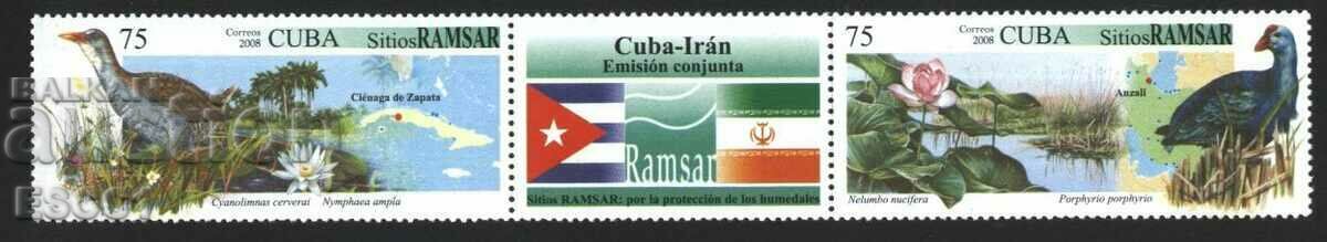 Clean stamps Fauna Birds joint edition with Iran 2008 Cuba