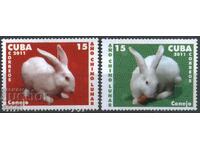 Pure stamps Year of the Rabbit 2011 from Cuba
