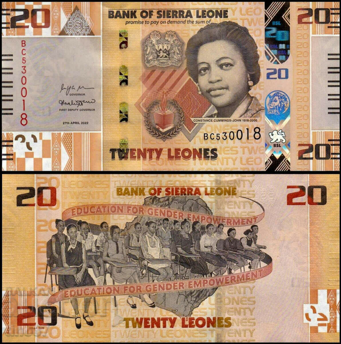 tino37- SIERRA LEONE - 20 LEONE - 2022 - UNC