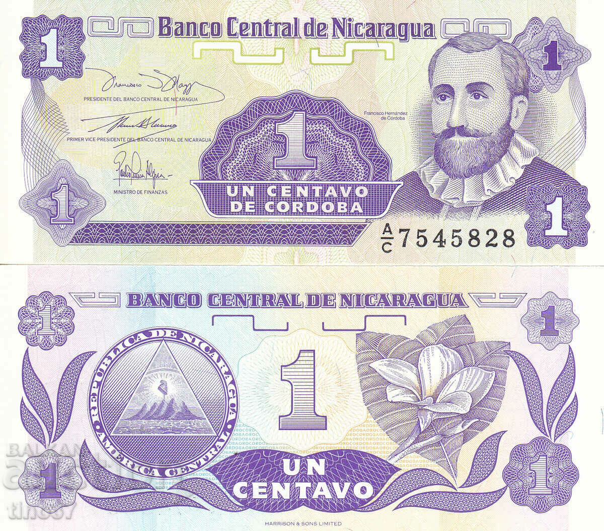 tino37 - NICARAGUA - 1 CENTRU - 1991 - UNC