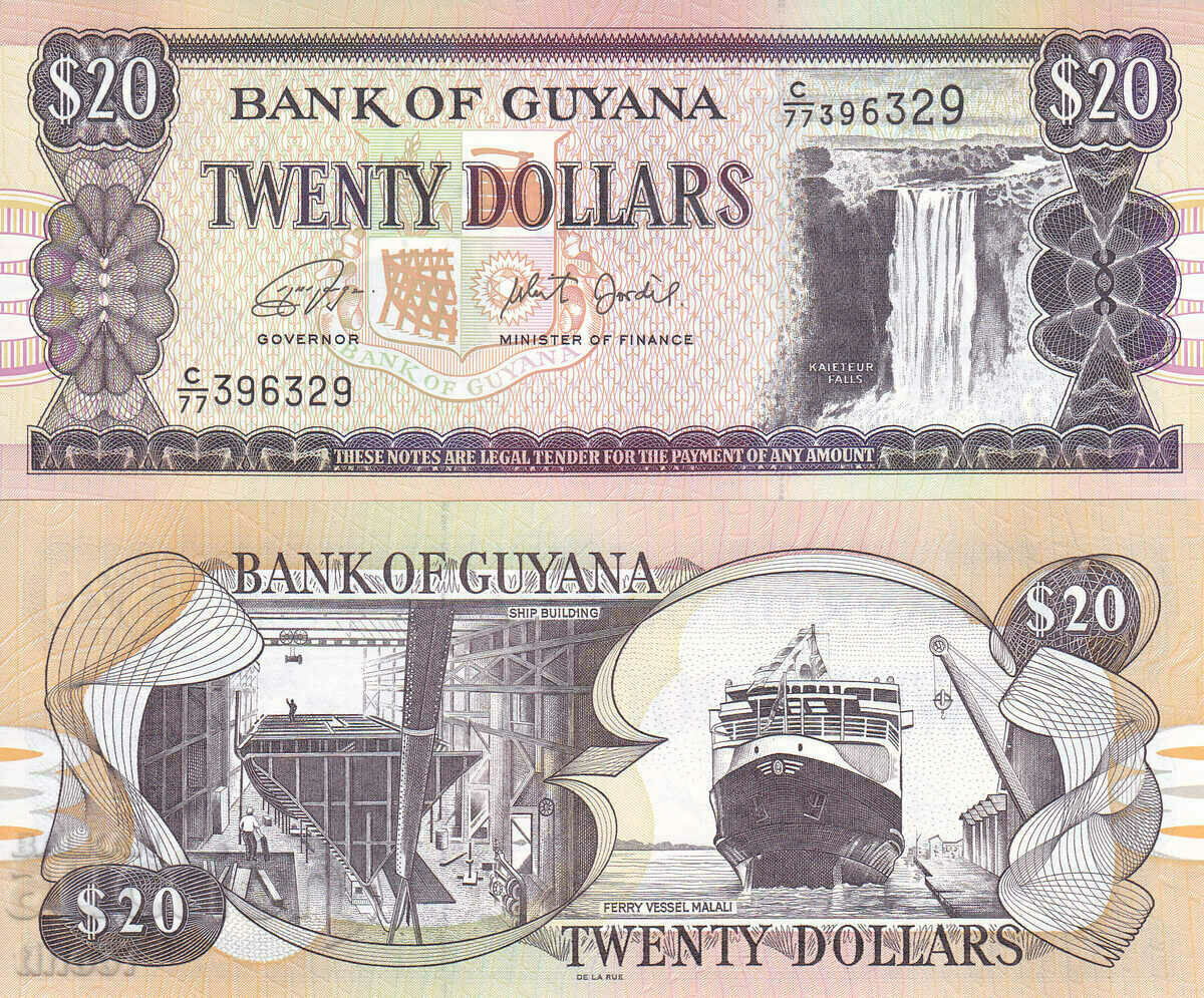tino37- GUYANA - 20 DOLLARS - 2018 - UNC