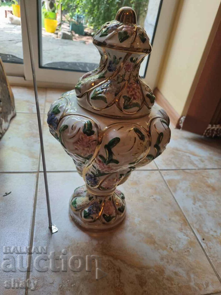 Old porcelain dish. Italian vase