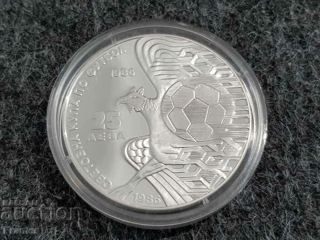 25 лева 1986 година Световна купа по футбол Мексико Грифон с цена 130.00 лв. | € 66.47