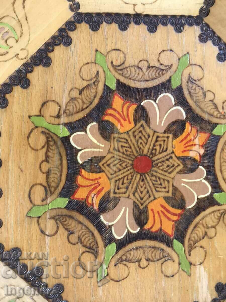PANEL PLATE WOOD PYROGRAPH COLOR DRAWINGS ETHNIC - 5 PANEL PLATE WOOD PYROGRAPH COLOR DRAWINGS ETHNIC - 5