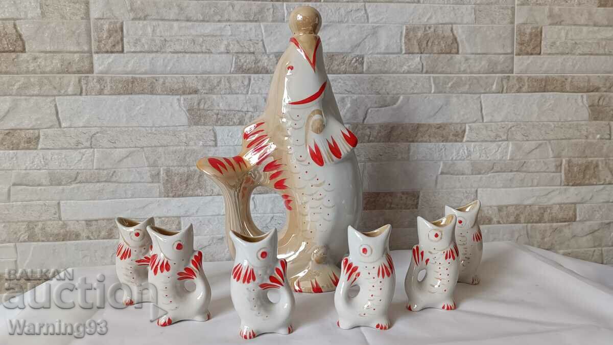 Brandy service - 7 pieces - Gorodnitsky porcelain factory - 7