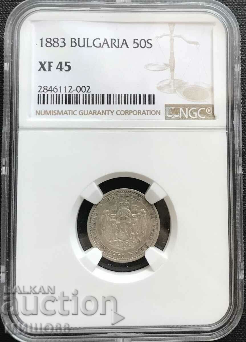 50 стотинки 1883 г. XF 45.  NGC.