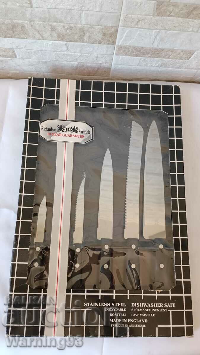 Set of kitchen knives - Richardson Sheffield - 5 pcs. with price 55.00 BGN | € 28.12 Set of kitchen knives - Richardson Sheffield - 5 pcs. with price 55.00 BGN | € 28.12