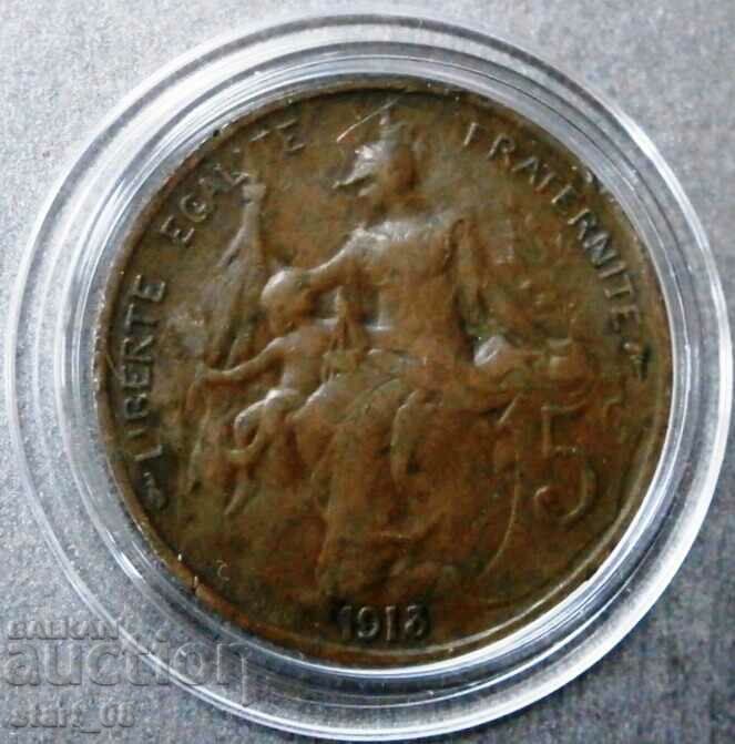 Franța 5 centimes 1913