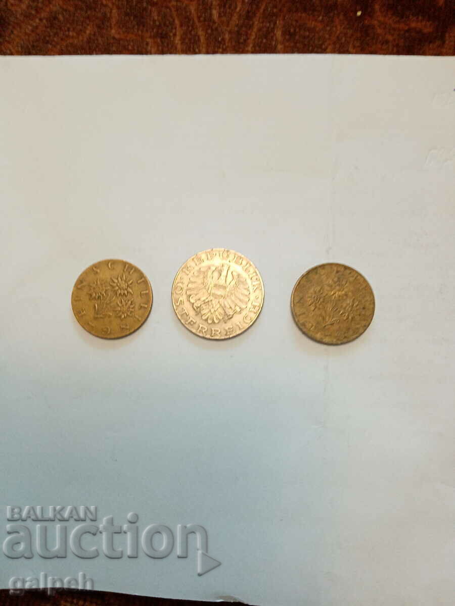 COINS - AUSTRIA 1961, 74.78 - 3 pcs. - BGN 1 with price 1.00 BGN | € 0.51 COINS - AUSTRIA 1961, 74.78 - 3 pcs. - BGN 1 with price 1.00 BGN | € 0.51
