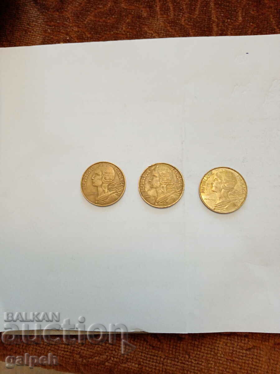 МОНЕТИ - ФРАНЦИЯ 1964,7, 96 - 3 бр. - 0.6 лв. с цена 0.60 лв. | € 0.31