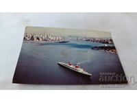 New York Harbor 1963 postcard
