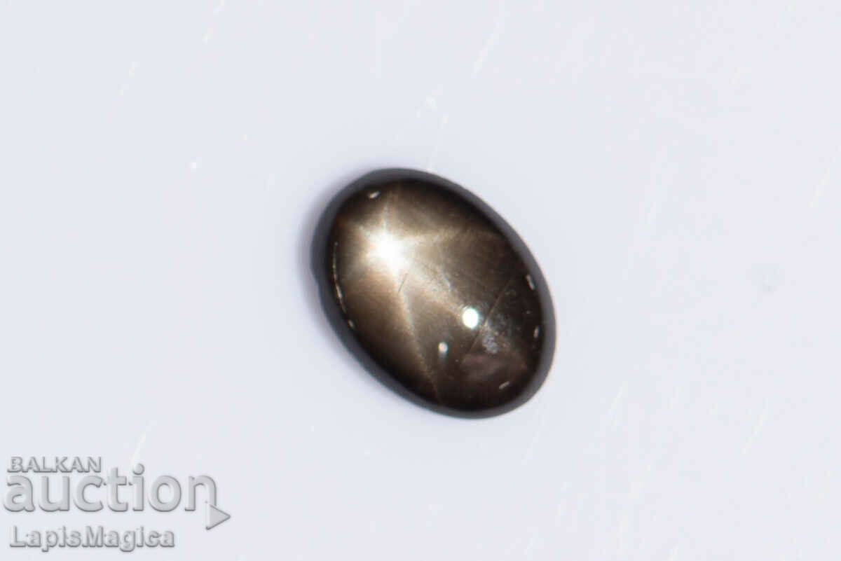 Black Star Sapphire 0,86ct 6-ray star οβάλ cabochon
