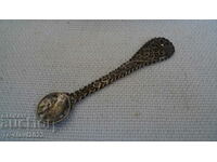 Antique silver spoon with Turkish coin, FILIGRAN