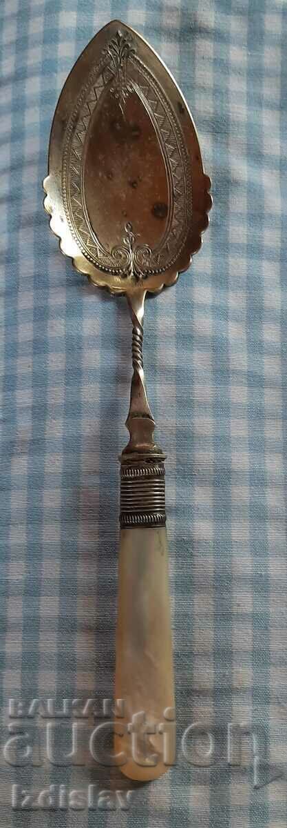 Beautiful silver plated jam spoon with mother of pearl handle - 5 Beautiful silver plated jam spoon with mother of pearl handle - 5