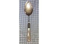 Beautiful silver plated jam spoon with mother of pearl handle