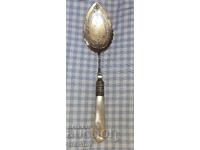 Beautiful silver plated jam spoon with mother of pearl handle