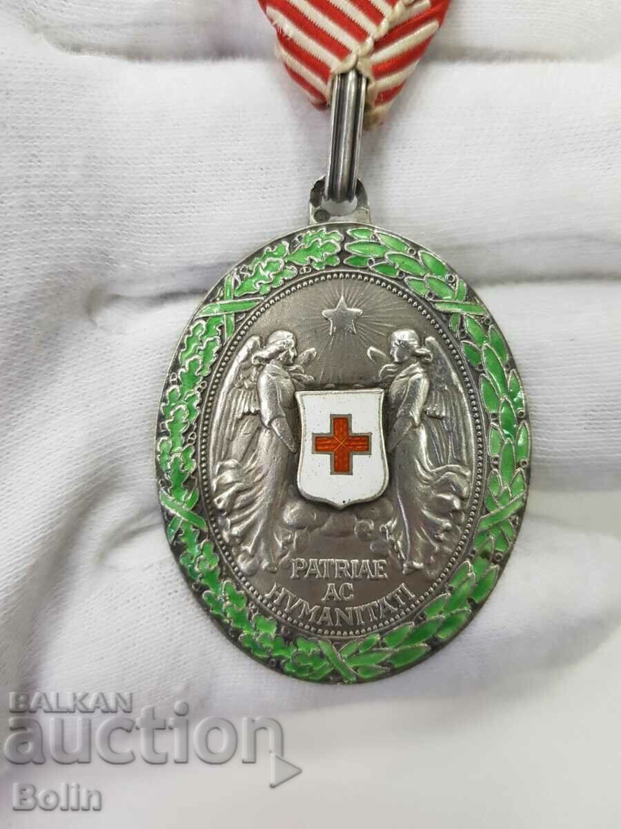 Рядък австрийски сребърен медал знак Червен кръст 1864-1914 с цена 280.00 лв. | € 143.16 Рядък австрийски сребърен медал знак Червен кръст 1864-1914 с цена 280.00 лв. | € 143.16