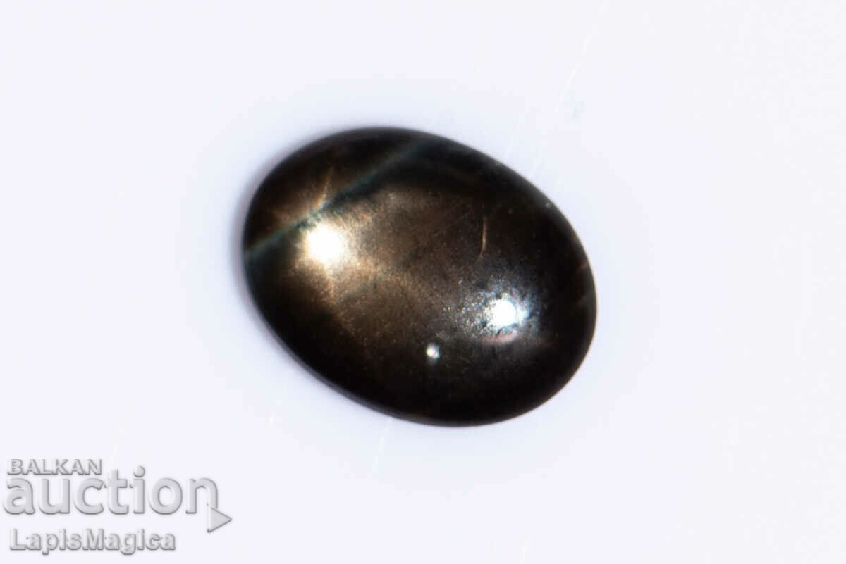 Black Star Sapphire 1,32ct 6-ray star οβάλ cabochon