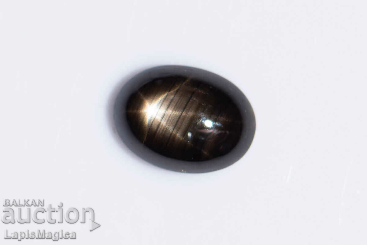 Black Star Sapphire 1.51ct 6-ray star oval cabochon