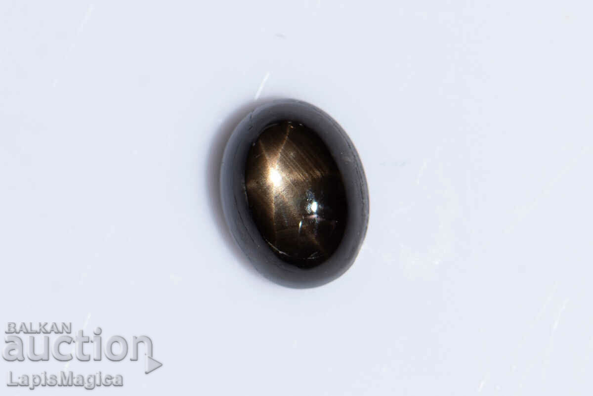 Black Star Sapphire 1,22ct 6-ray star οβάλ cabochon