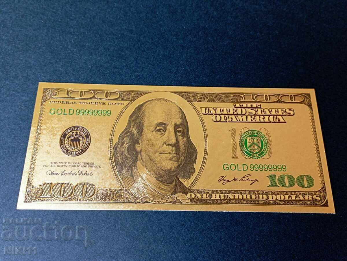 Banknote 100 dollars USA 2009 gold dollar American dollar