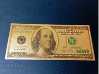 Банкнота 100 долара САЩ 2009 златен долар американски долар