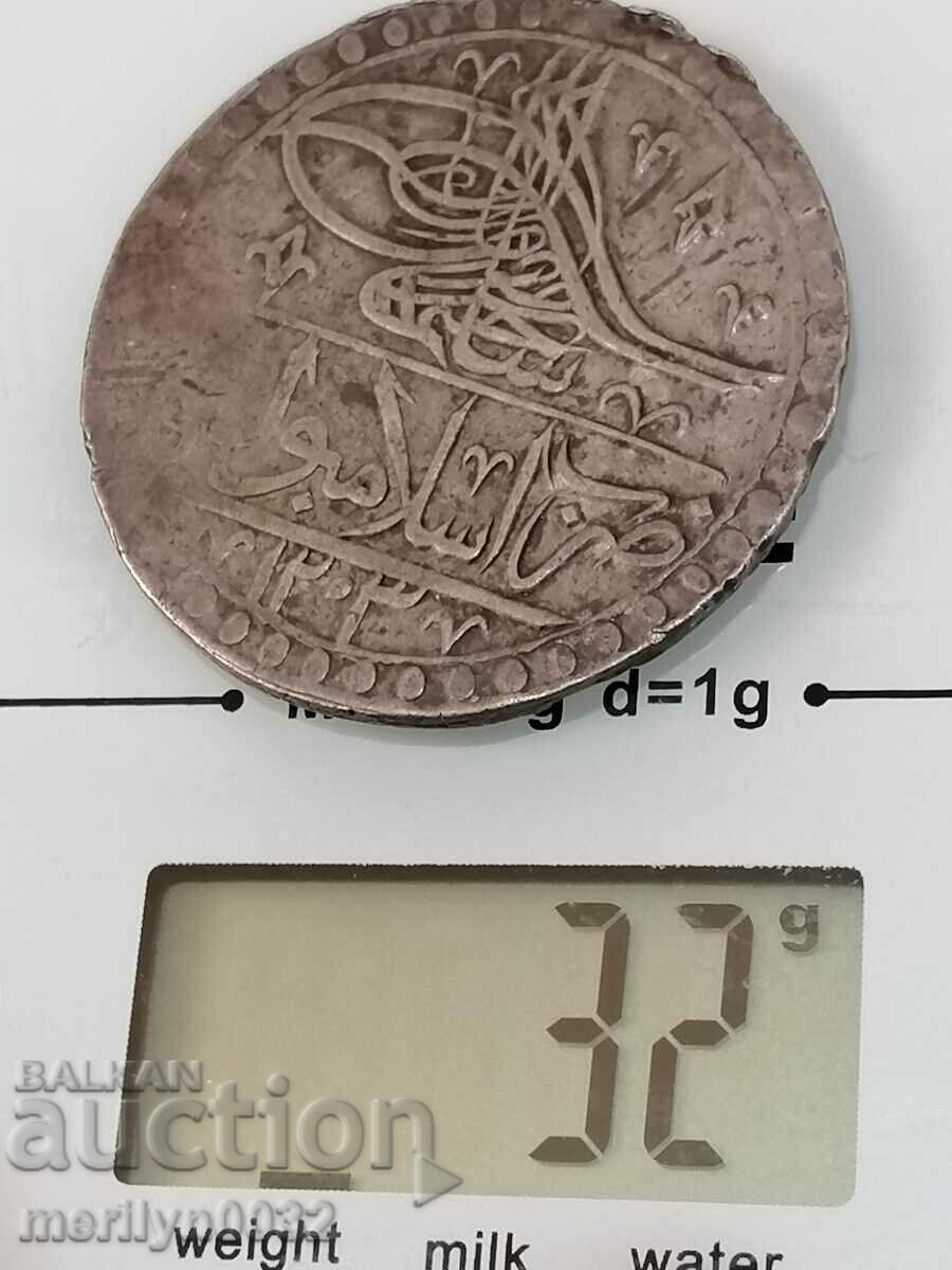 Delivery of Ottoman silver coin 32g 465/1000 1203 year 2 gold YUZLUK Delivery of Ottoman silver coin 32g 465/1000 1203 year 2 gold YUZLUK